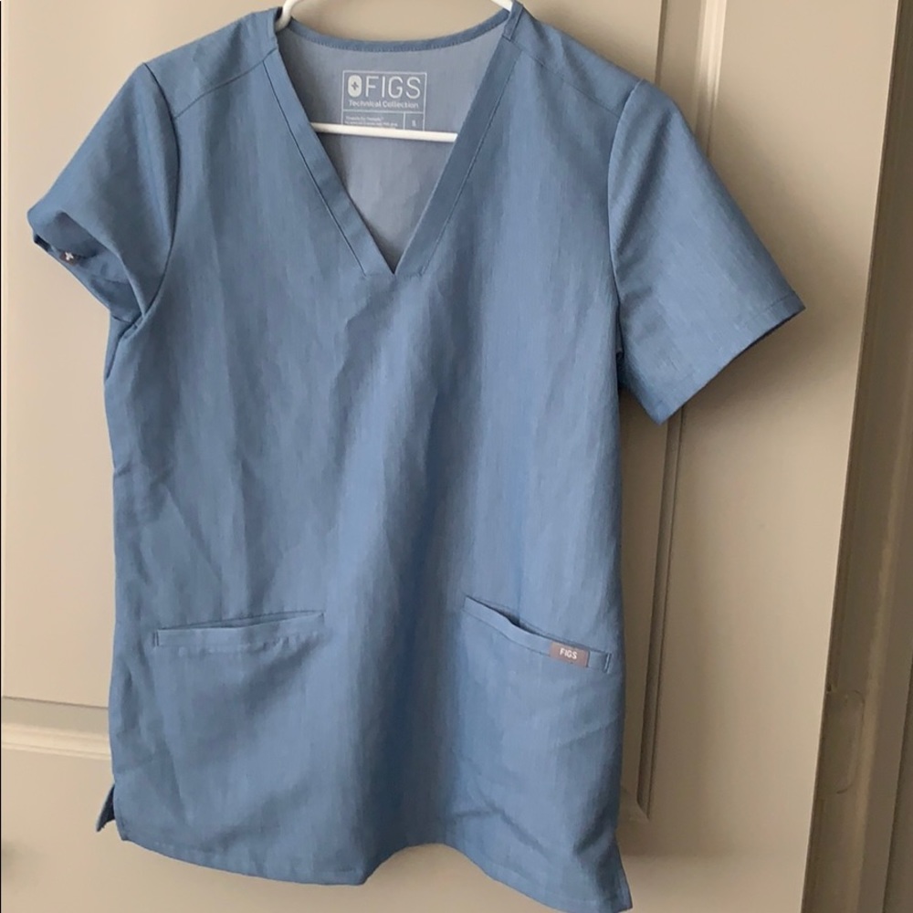 FIGS Heather Denim Blue Scrub Set Size Small